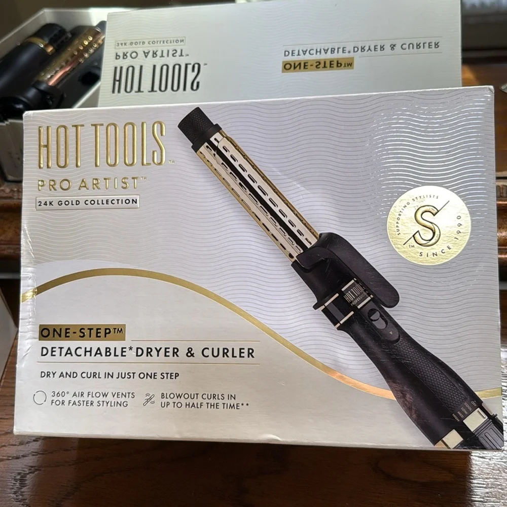 Hot Tools Pro Artist 24K Gold collection Detachable Dryer & Curler- Black & Gold